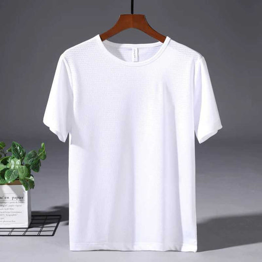Playera Fresca de Malla Ice Silk para Hombre Talla Grande - Image 11