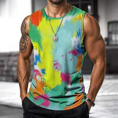 Chaleco Deportivo sin Mangas con Impresión 3D Digital para Hombre - Image 8