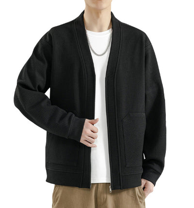 Cardigan Tipo Chaqueta Talla Grande para Hombre - Cierre de Cremallera - Image 15