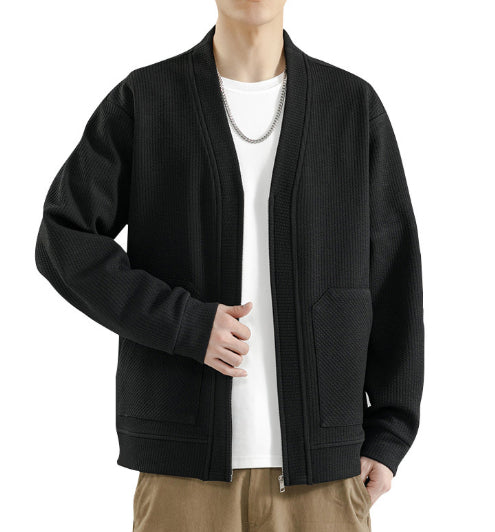 Cardigan Tipo Chaqueta Talla Grande para Hombre - Cierre de Cremallera - Image 15