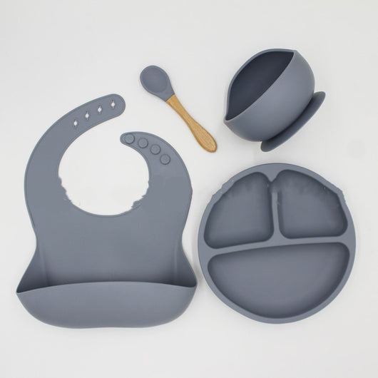 Juego Completo de Babero, Plato y Cucharas de Silicona para Bebé - Image 4