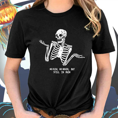 Playera Calavera y Rosa Manga Corta Cuello Redondo Verano - Image 5
