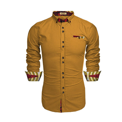 Camisa Étnica Africana Estampada en Batik de Algodón para Hombre - Image 6
