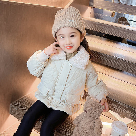 Chaqueta Casual de Invierno para Niñas con Cuello Polo Cálido - Image 25