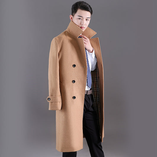 Abrigo Largo de Lana para Hombre - Diseño Cruzado Elegante Otoño Invierno - Image 5