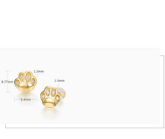 Aretes de Garra de Gato con Circón en Oro Amarillo 9K para Mujer - Image 2