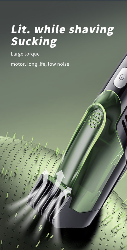 Rechargeable black and blue hair clipper kit with two guide combs, cleaning brush, USB cable, and black storage pouch. - Image 10