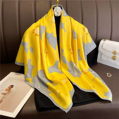 Chal Hijab Protector Solar con Bloques de Color Floral