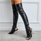 Botas Over Knee con Punta Cuadrada y Cierre Lateral para Mujer