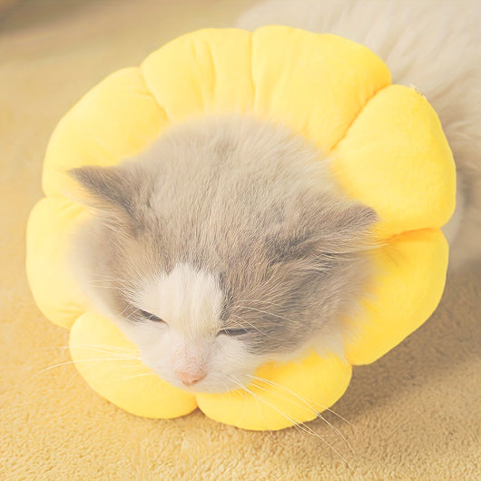Collar Isabelino Ajustable para Mascotas Pequeñas - Cono de Recuperación Postquirúrgico Diseño Girasol - Image 10