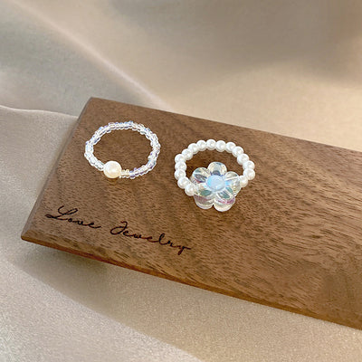 Anillo Elástico de Perla Hada con Cuerda Ajustable - Set de 2 Piezas - Image 11