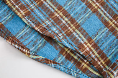 Camisa Cuadros Suelta con Capucha - Cardigan Retro Casual Europeo - Image 15
