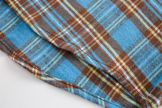 Camisa Cuadros Suelta con Capucha - Cardigan Retro Casual Europeo - Image 15