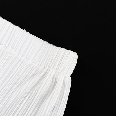Conjunto de Pantalón Ancho Cintura Alta y Chaleco Plisado sin Mangas - Blanco - Image 24