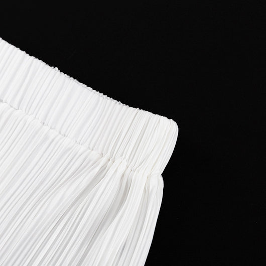 Conjunto de Pantalón Ancho Cintura Alta y Chaleco Plisado sin Mangas - Blanco - Image 24