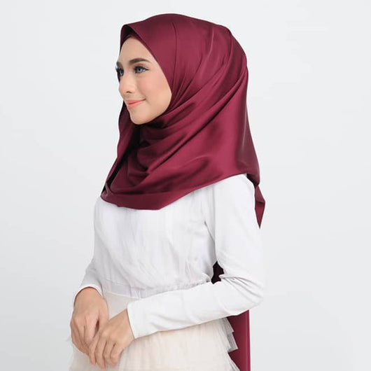 Pañuelo Satinado Liso de Estilo Malayo - Chal Casual Versátil