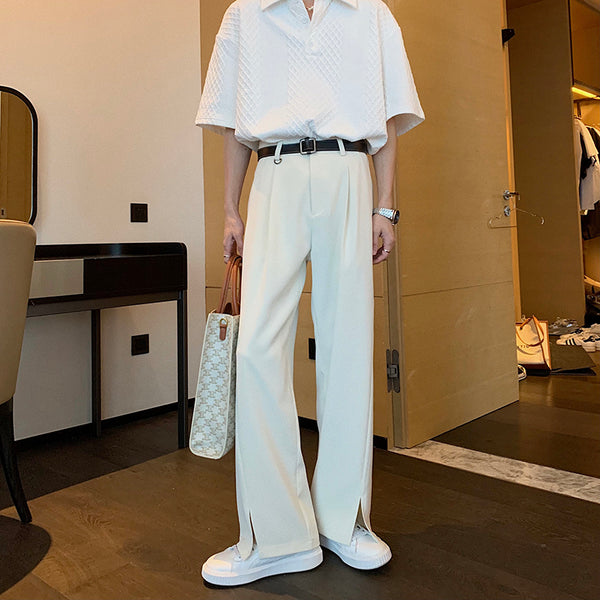 Pantalones Largos Coreanos Anchos para Hombre - Estilo Versátil y Moderno