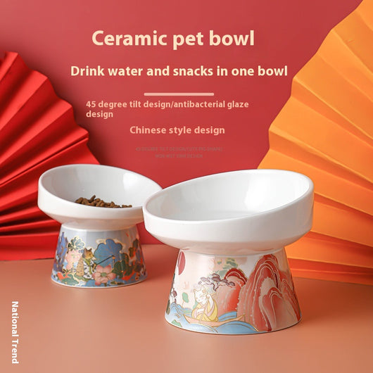 Comedero Elevado para Gatos Cerámica Premium