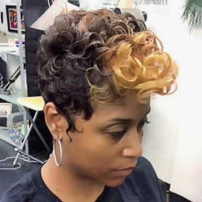 Peluca de Cabello Rizado Corto Estilo Europeo y Americano - Image 12