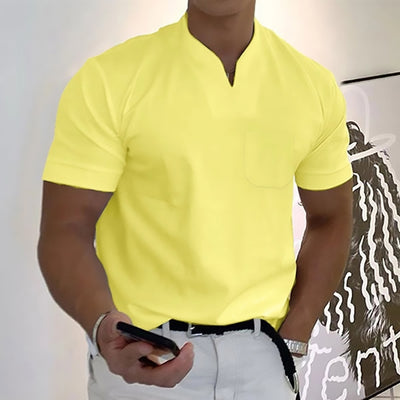 Playera Deportiva Manga Corta Hombre Talla Grande Algodón Elástico con Bolsillo - Image 11
