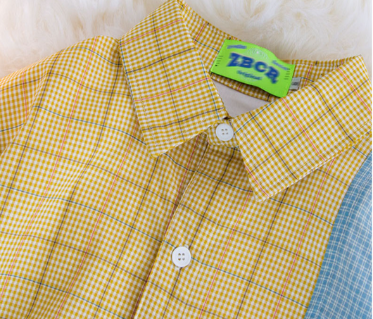 Camisa Cuadriculada Unisex con Contraste de Costuras de Diseño - Image 10