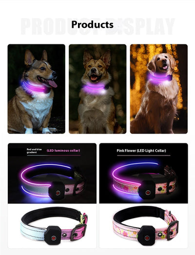 Collar Luminoso USB para Perros con Banda Reflectante y Impresión LED - Image 8
