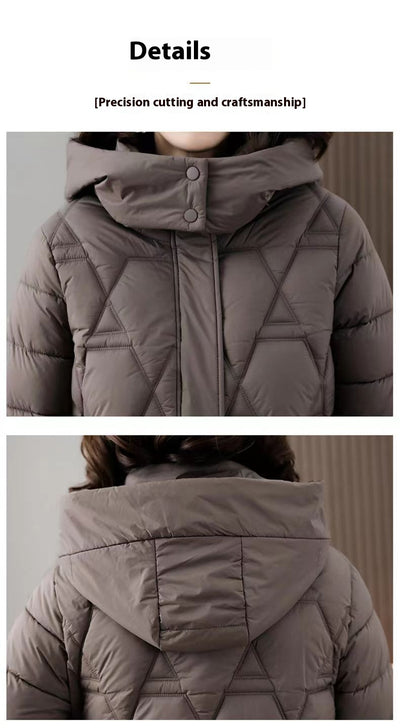 Chaqueta Acolchada de Plumón para Mujer con Capucha - Largo Medio - Image 15