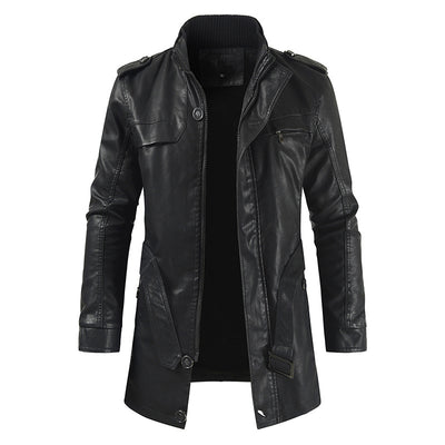 Abrigo Casual de Piel Sintética con Forro Polar para Hombre - Image 3