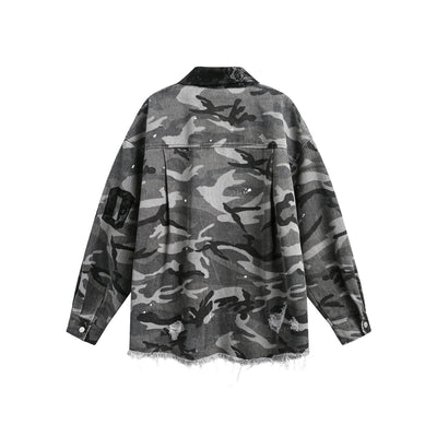 Camisa de Manga Larga Estilo Retro Americano con Diseño Camuflado Desgastado - Image 10