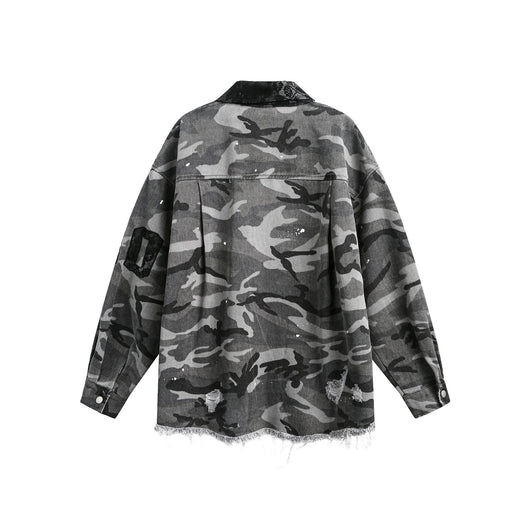 Camisa de Manga Larga Estilo Retro Americano con Diseño Camuflado Desgastado - Image 10