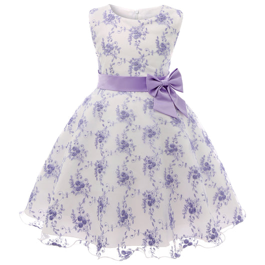 Vestido Princesa Niña con Encaje y Bordados - Image 6
