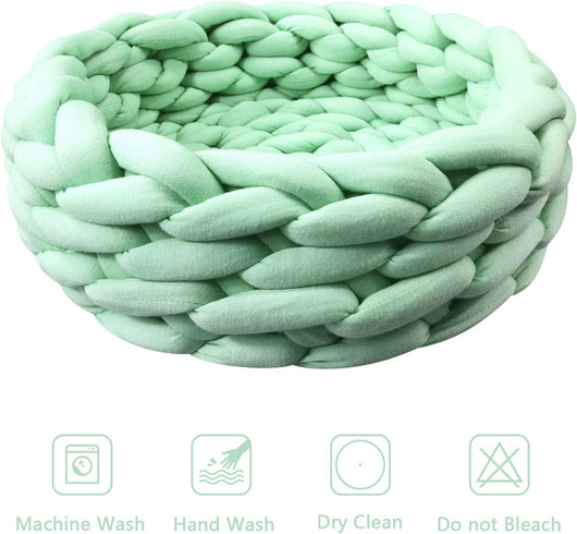Cama Redonda Tejida para Gatos - Nido Boho de Algodón Cómodo - Image 15