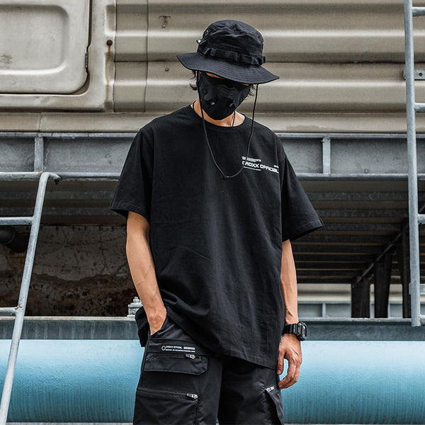 Camiseta de Algodón Suelta para Hombre - Diseño Funcional Verano