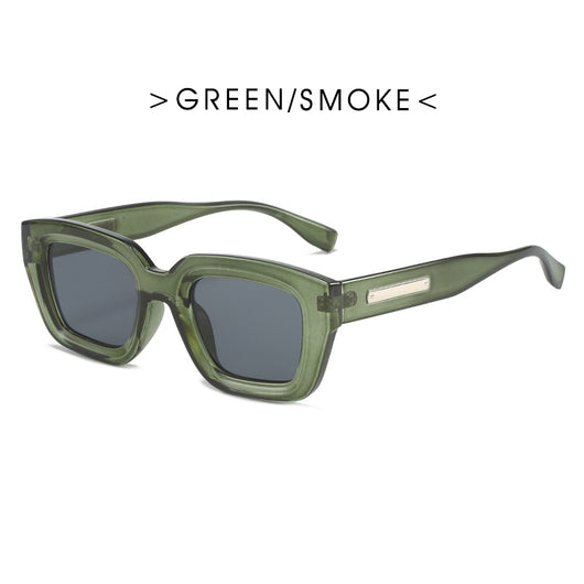 Square fashionable anti-ultraviolet sunglasses with a translucent brown frame and dark brown lenses. - Image 8