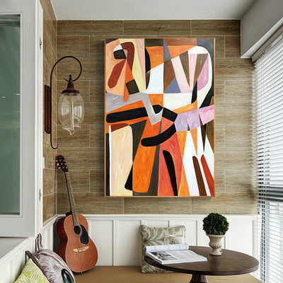 Cuadro Abstracto Óleo Pintado a Mano para Pasillos y Espacios Modernos - Image 5