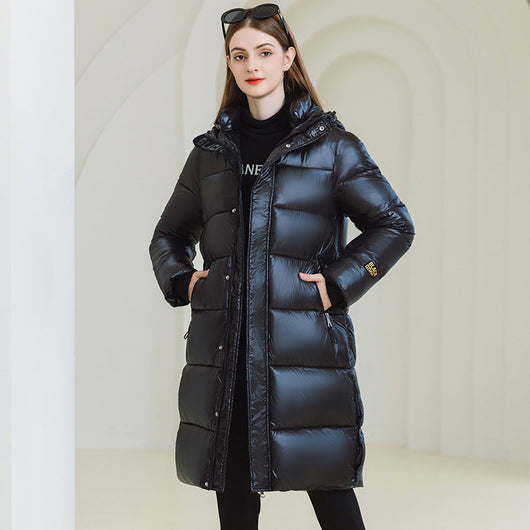 Abrigo Largo de Invierno con Capucha y Bolsillos - Chaqueta de Algodón para Mujer - Image 8