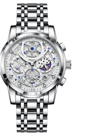 Reloj de Lujo Resistente al Agua con Diseño Calado y Esfera Extragrande - Image 10