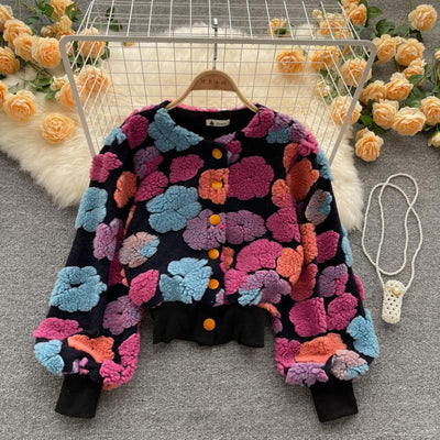 Cardigan Floral Tridimensional Elegante Entallado para Mujer - Image 6