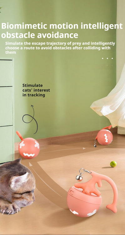 Juguete Interactivo Eléctrico para Gatos - Pelota Rodante USB con Diseño de Espina de Pescado - Image 13