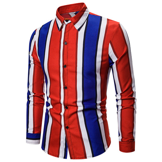 Camisa de Playa Entallada a Rayas con Mangas Largas - Estilo Británico - Image 11