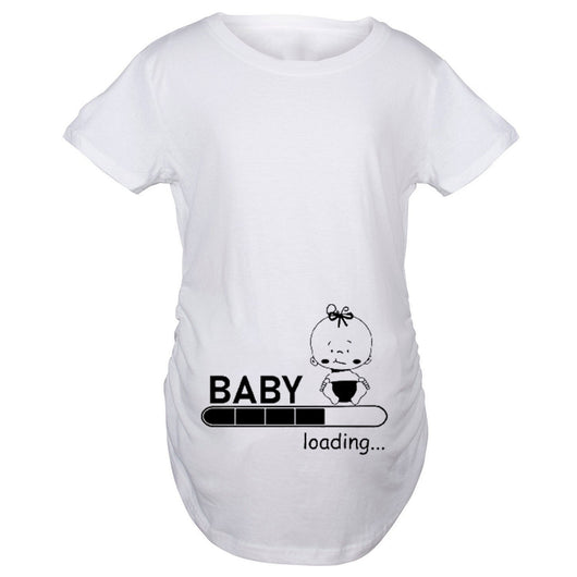 Camiseta Suelta de Maternidad con Estampado de Moda Manga Corta Talla Grande - Image 4