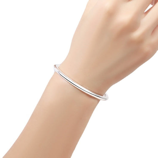 Pulsera de Plata Pura 9999 Cierre Fijo Diseño Minimalista para Mujer - Image 5