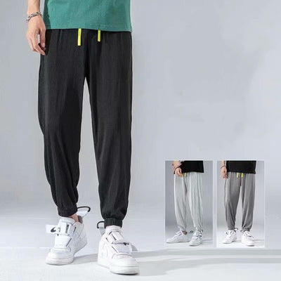 Pantalones Drapeados Ice Silk con Elasticidad para Hombre - Image 4