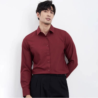 Camisa Ejecutiva Vino para Hombre - Corte Moderno y Sofisticado - Image 9