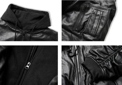 Chaqueta Acolchada de Cuero PU con Capucha y Forro Térmico - Image 2