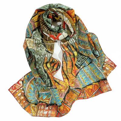 Pañuelo de Seda con Pintura Artística para Mujer - Image 15