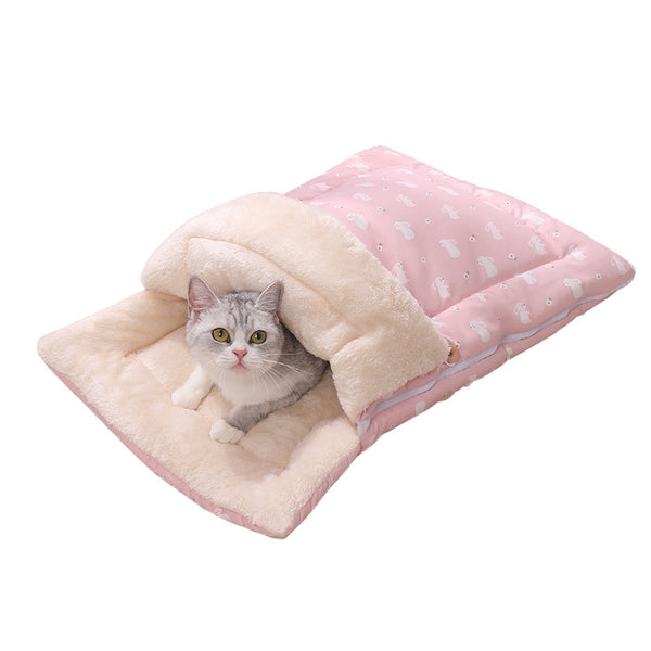 Cama Térmica Plegable para Gatos y Perros con Colchoneta Desmontable