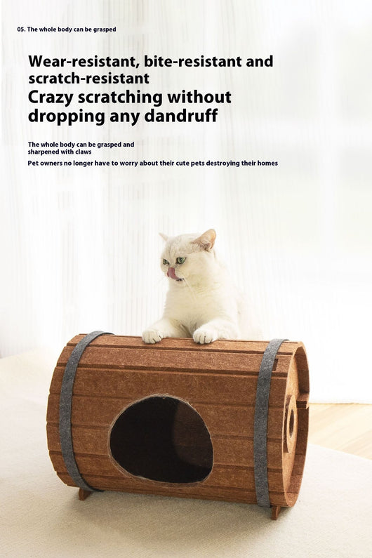 Cama para Mascotas Tipo Barril de Vino con Tablero de Fieltro - Image 15