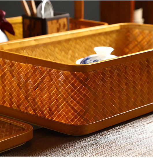 Contenedor Hermético de Bambú Rectangular Doble Capa con Tapa - Caja Portátil para Alimentos y Té - Image 20