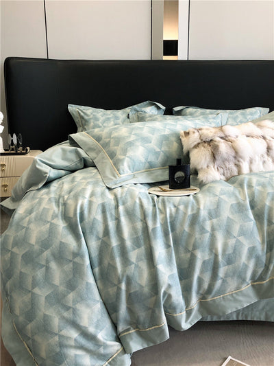 Juego de Cama de Algodón Pima de 4 Piezas Estampado - Image 10